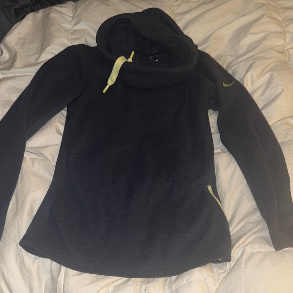 Nike Funnel Neck Fleece Sweatshirt Hoodie | Navy | Size Small